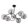 Lampadario a sospensione con supporto rigido AURORA 6xE14/10W/230V nero/cromo lucido
