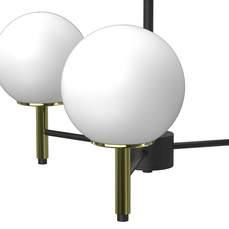 Lampadario a sospensione con supporto rigido AWINION 3xE27/15W/230V bianco/oro/nero