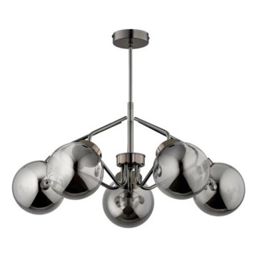Lampadario a sospensione con supporto rigido BARSUM 5xE14/10W/230V grigio