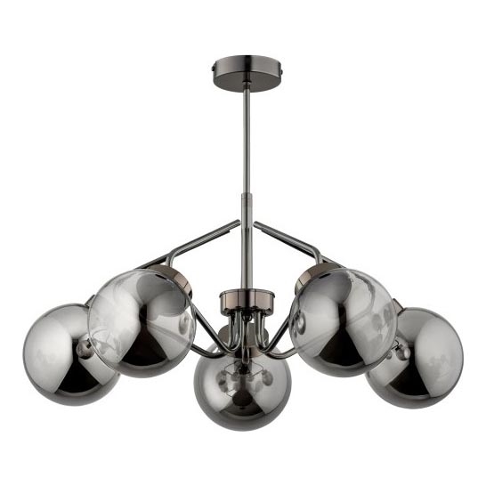 Lampadario a sospensione con supporto rigido BARSUM 5xE14/10W/230V grigio