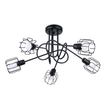 Lampadario a sospensione con supporto rigido BELUCI 5xE14/40W/230V nero