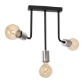 Lampadario a sospensione con supporto rigido CANDELA 3xE27/15W/230V nero/cromo lucido