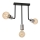 Lampadario a sospensione con supporto rigido CANDELA 3xE27/15W/230V nero/cromo lucido