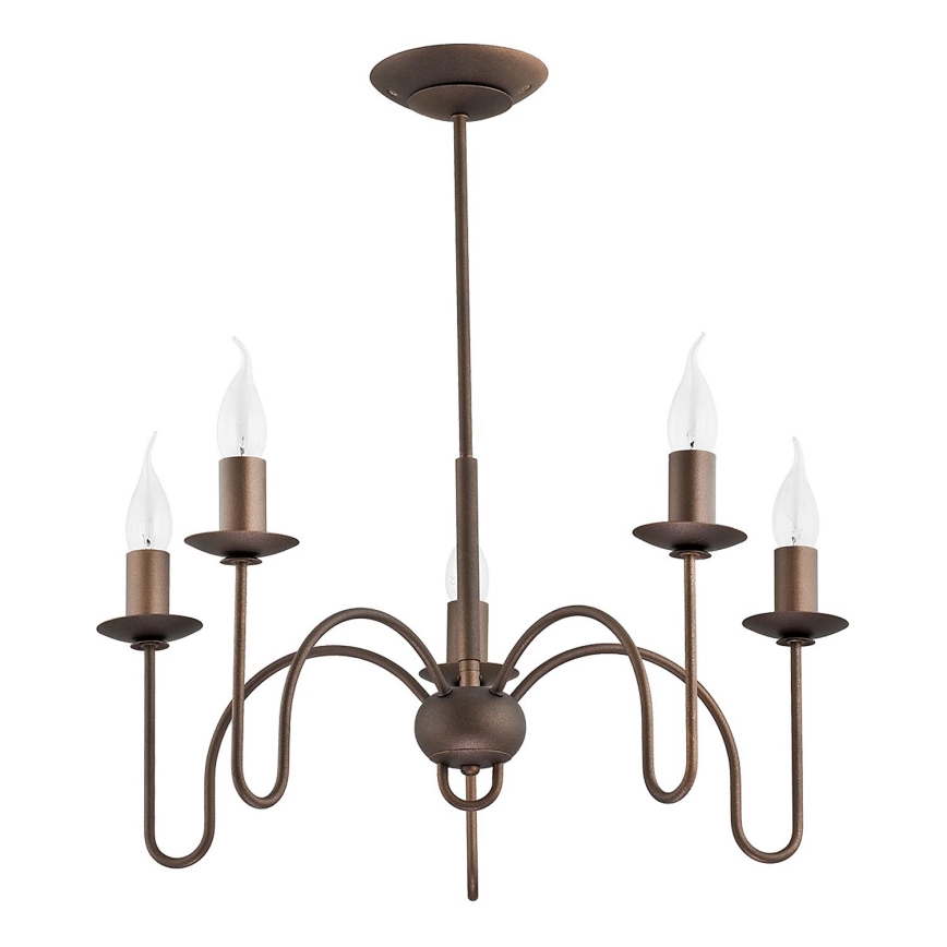 Lampadario a sospensione con supporto rigido CARTELL 5xE14/10W/230V bronzo