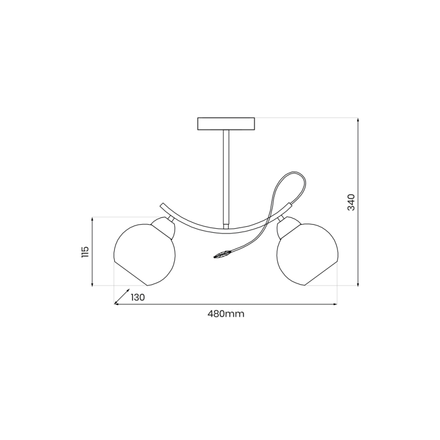 Lampadario a sospensione con supporto rigido CONNOR 2xE27/15W/230V cromo lucido/bianco
