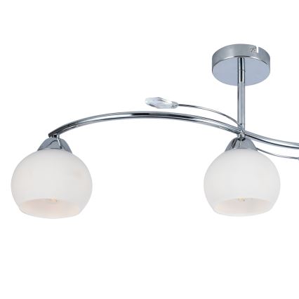 Lampadario a sospensione con supporto rigido CONNOR 3xE27/15W/230V cromo lucido/bianco