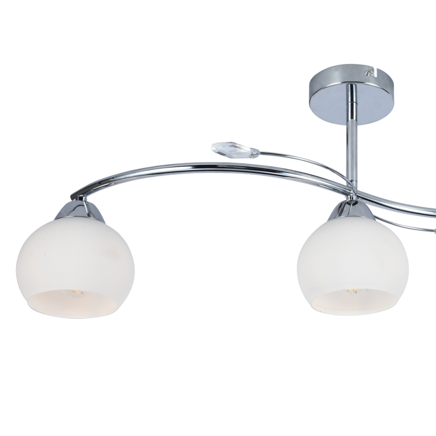 Lampadario a sospensione con supporto rigido CONNOR 3xE27/15W/230V cromo lucido/bianco