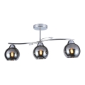 Lampadario a sospensione con supporto rigido CONNOR 3xE27/15W/230V cromo lucido/grigio