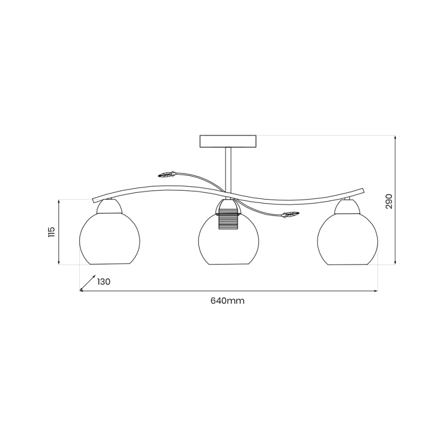 Lampadario a sospensione con supporto rigido CONNOR 3xE27/15W/230V cromo lucido/grigio