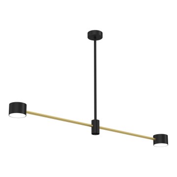 Lampadario a sospensione con supporto rigido CROSS 2xGX53/12W/230V nero/oro