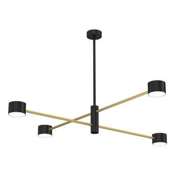 Lampadario a sospensione con supporto rigido CROSS 4xGX53/12W/230V nero/oro