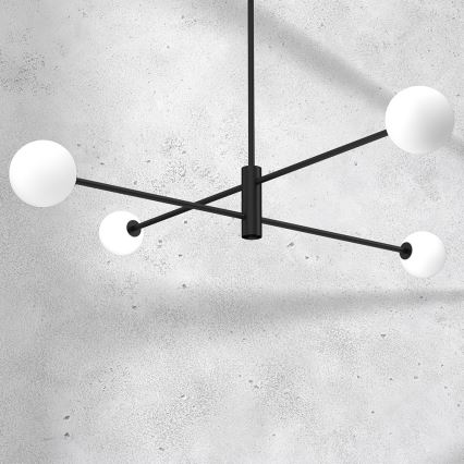 Lampadario a sospensione con supporto rigido DORI 4xG9/25W/230V nero