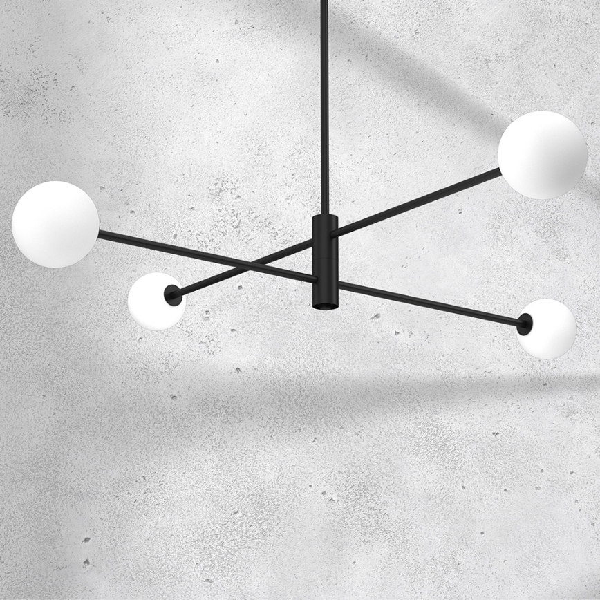 Lampadario a sospensione con supporto rigido DORI 4xG9/25W/230V nero