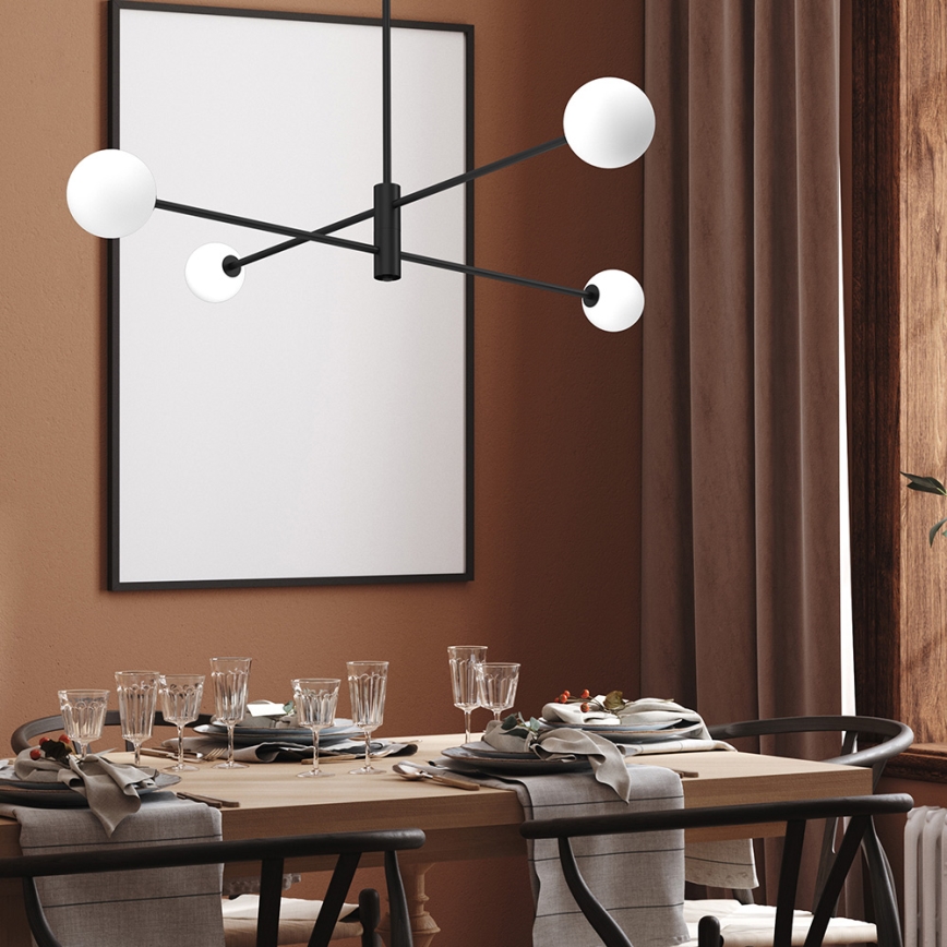 Lampadario a sospensione con supporto rigido DORI 4xG9/25W/230V nero