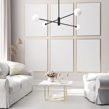 Lampadario a sospensione con supporto rigido DORI 4xG9/25W/230V nero