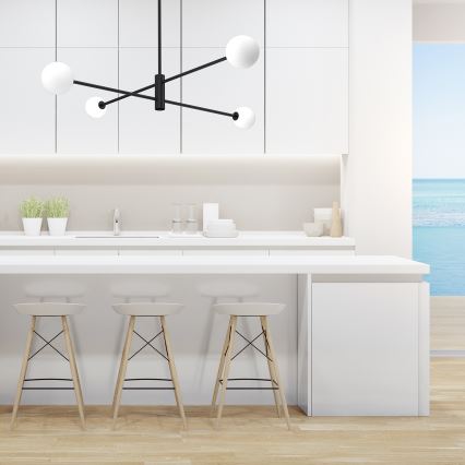 Lampadario a sospensione con supporto rigido DORI 4xG9/25W/230V nero