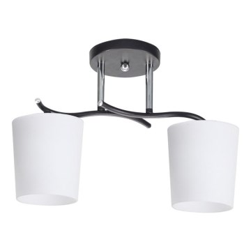 Lampadario a sospensione con supporto rigido ESNYR 2xE27/40W/230V nero/bianco
