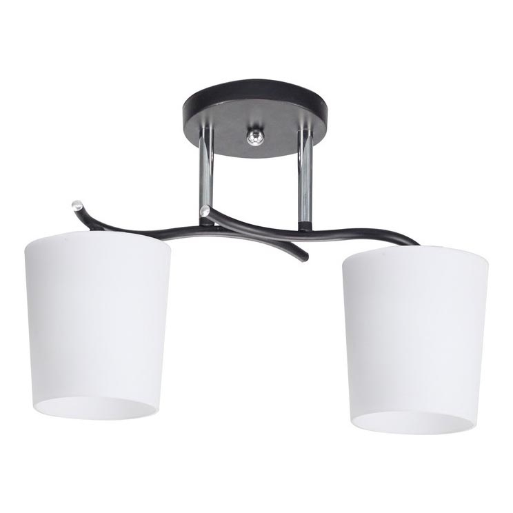 Lampadario a sospensione con supporto rigido ESNYR 2xE27/40W/230V nero/bianco