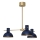 Lampadario a sospensione con supporto rigido ESTATE MINI 3xE27/15W/230V blu