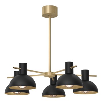 Lampadario a sospensione con supporto rigido ESTATE MINI 5xE27/15W/230V nero