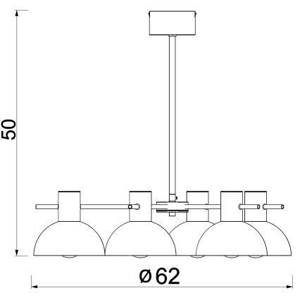 Lampadario a sospensione con supporto rigido ESTATE MINI 5xE27/15W/230V nero