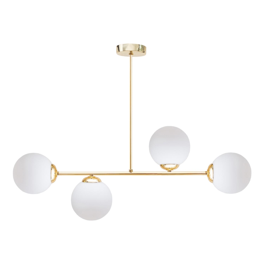 Lampadario a sospensione con supporto rigido FIRA 4xE27/60W/230V oro