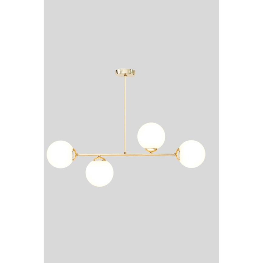 Lampadario a sospensione con supporto rigido FIRA 4xE27/60W/230V oro