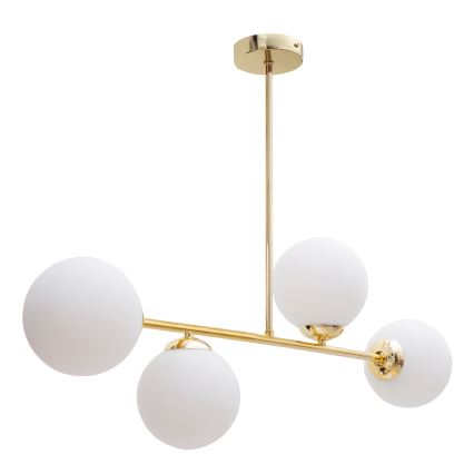 Lampadario a sospensione con supporto rigido FIRA 4xE27/60W/230V oro
