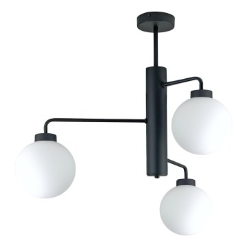 Lampadario a sospensione con supporto rigido FLEX 3xE27/60W/230V nero/bianco