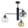 Lampadario a sospensione con supporto rigido FLEX 3xE27/60W/230V nero/fumé nero/fumé beige/limpido
