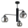Lampadario a sospensione con supporto rigido FLEX 3xE27/60W/230V nero/fumé nero
