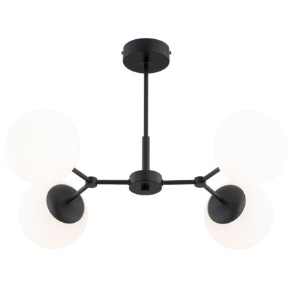 Lampadario a sospensione con supporto rigido FOTON 4xE14/10W/230V nero
