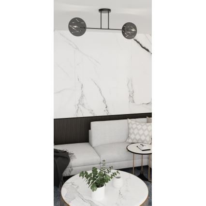 Lampadario a sospensione con supporto rigido FRICK 2xE27/15W/230V nero