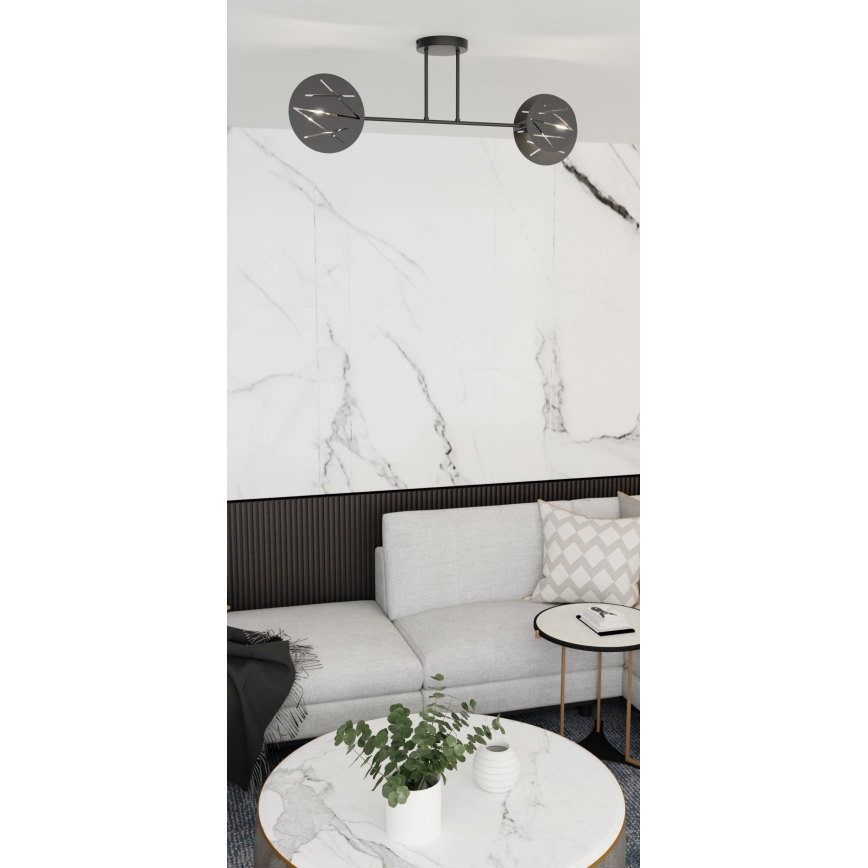 Lampadario a sospensione con supporto rigido FRICK 2xE27/15W/230V nero