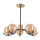 Lampadario a sospensione con supporto rigido GEORGIA 5xE14/5W/230V oro/fumé beige