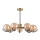 Lampadario a sospensione con supporto rigido GEORGIA 7xE14/5W/230V oro/fumé beige