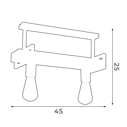 Lampadario a sospensione con supporto rigido HARD 2xE27/60W/230V