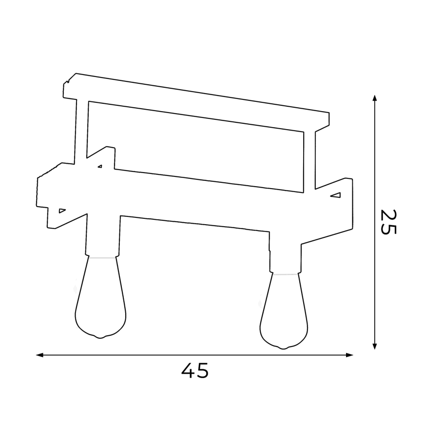 Lampadario a sospensione con supporto rigido HARD 2xE27/60W/230V