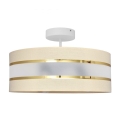 Lampadario a sospensione con supporto rigido HELEN 3xE27/15W/230V beige/oro