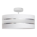 Lampadario a sospensione con supporto rigido HELEN 3xE27/15W/230V bianco/cromo lucido