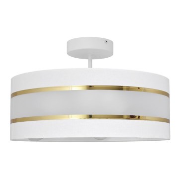 Lampadario a sospensione con supporto rigido HELEN 3xE27/15W/230V bianco/oro