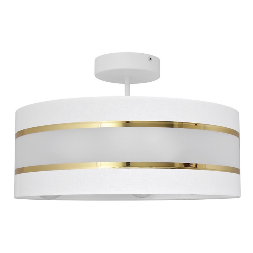 Lampadario a sospensione con supporto rigido HELEN 3xE27/15W/230V bianco/oro