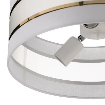 Lampadario a sospensione con supporto rigido HELEN 3xE27/15W/230V bianco/oro