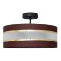 Lampadario a sospensione con supporto rigido HELEN 3xE27/15W/230V marrone/nero/oro
