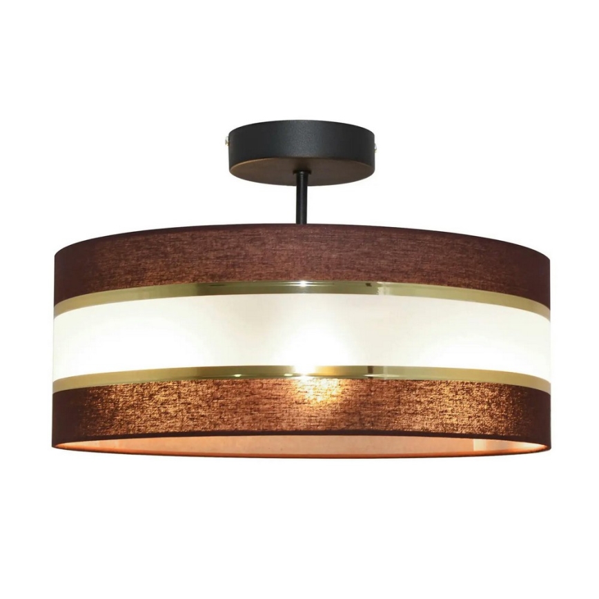 Lampadario a sospensione con supporto rigido HELEN 3xE27/15W/230V marrone/nero/oro