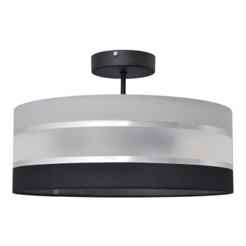 Lampadario a sospensione con supporto rigido HELEN 3xE27/15W/230V nero/grigio/cromo lucido