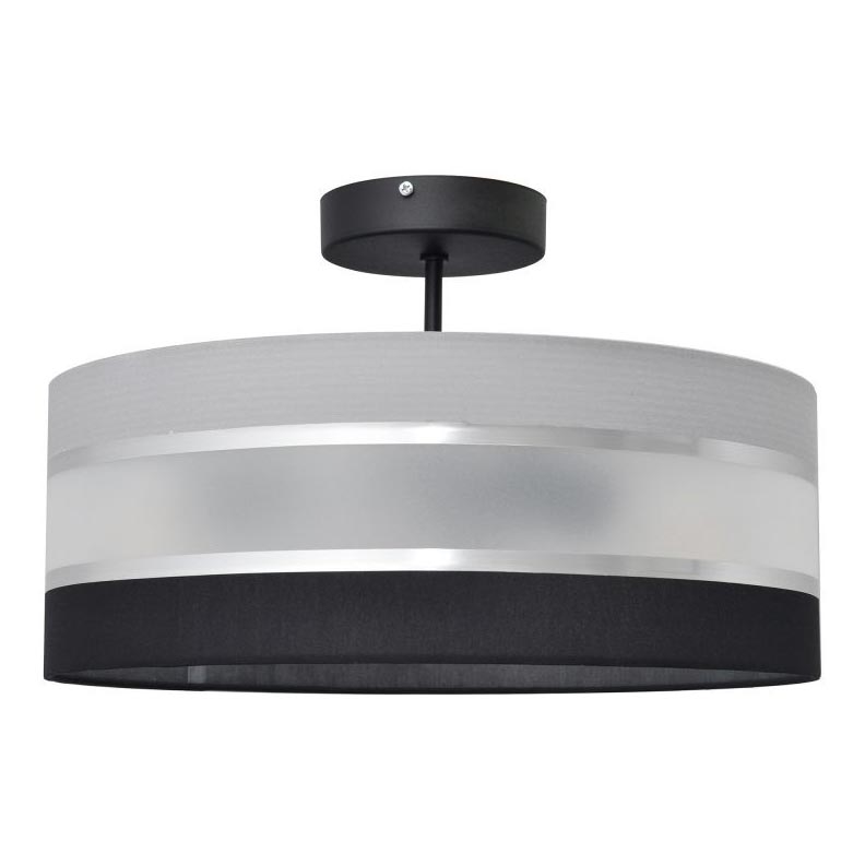 Lampadario a sospensione con supporto rigido HELEN 3xE27/15W/230V nero/grigio/cromo lucido