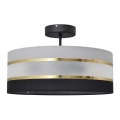 Lampadario a sospensione con supporto rigido HELEN 3xE27/15W/230V nero/grigio/oro