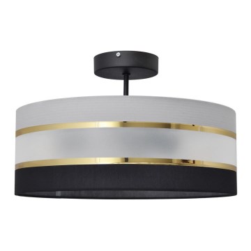 Lampadario a sospensione con supporto rigido HELEN 3xE27/15W/230V nero/grigio/oro