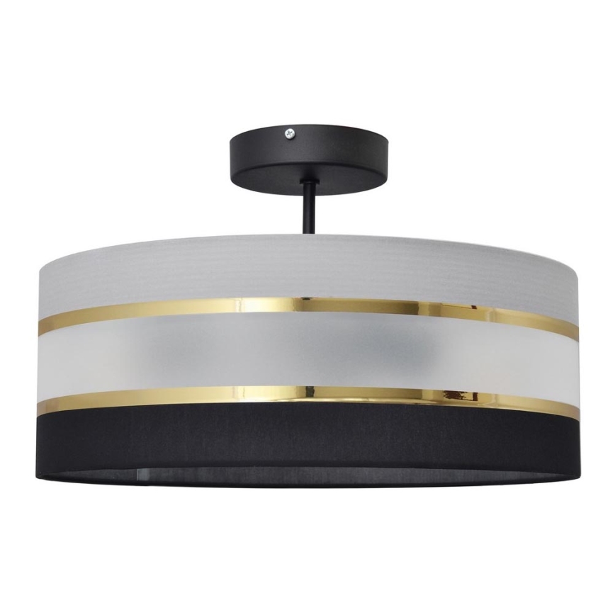 Lampadario a sospensione con supporto rigido HELEN 3xE27/15W/230V nero/grigio/oro